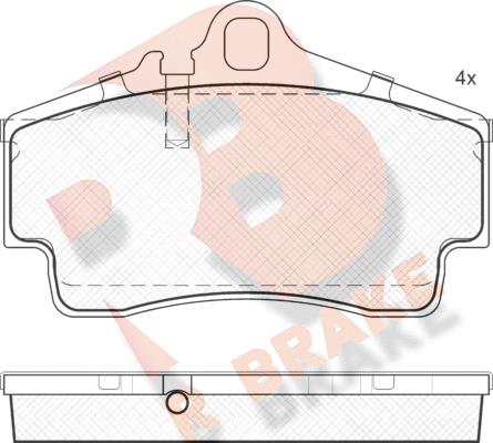 R Brake RB1619 - Гальмівні колодки, дискові гальма autozip.com.ua