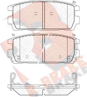 R Brake RB1615 - Гальмівні колодки, дискові гальма autozip.com.ua