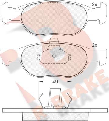 R Brake RB1616 - Гальмівні колодки, дискові гальма autozip.com.ua