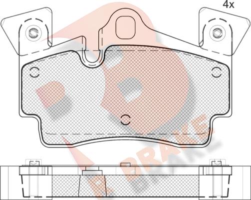 R Brake RB1611-203 - Гальмівні колодки, дискові гальма autozip.com.ua