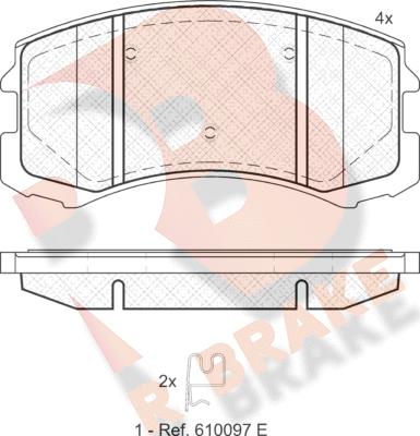 R Brake RB1618 - Гальмівні колодки, дискові гальма autozip.com.ua