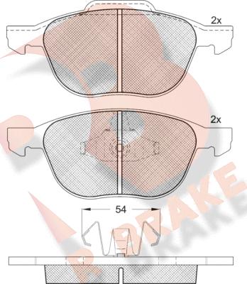 R Brake RB1617-399 - Гальмівні колодки, дискові гальма autozip.com.ua