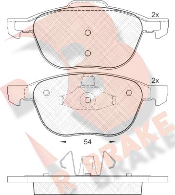 R Brake RB1617 - Гальмівні колодки, дискові гальма autozip.com.ua