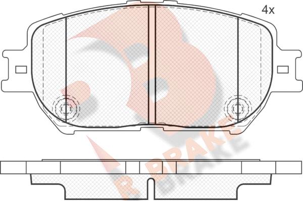 R Brake RB1689 - Гальмівні колодки, дискові гальма autozip.com.ua