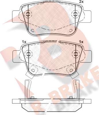 R Brake RB1688 - Гальмівні колодки, дискові гальма autozip.com.ua