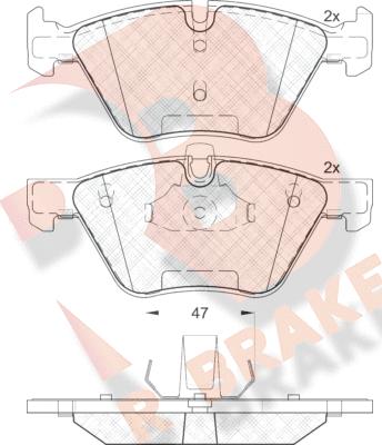 R Brake RB1683-203 - Гальмівні колодки, дискові гальма autozip.com.ua