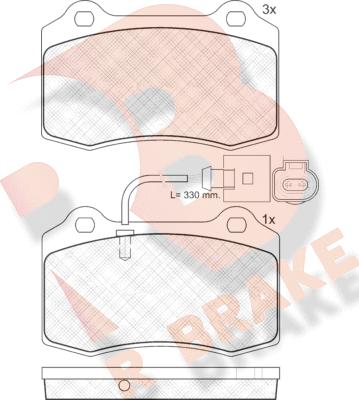 R Brake RB1636 - Гальмівні колодки, дискові гальма autozip.com.ua