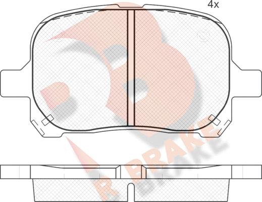 R Brake RB1632-399 - Гальмівні колодки, дискові гальма autozip.com.ua