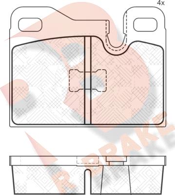 R Brake RB1624 - Гальмівні колодки, дискові гальма autozip.com.ua