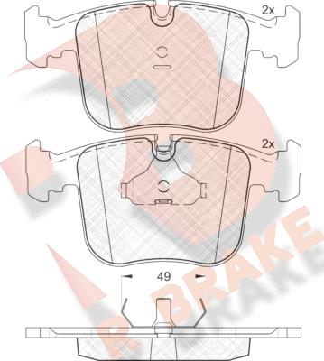 R Brake RB1628 - Гальмівні колодки, дискові гальма autozip.com.ua