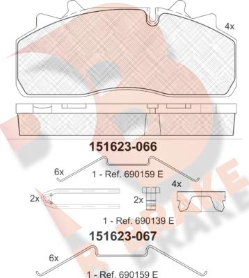 R Brake RB1623 - Гальмівні колодки, дискові гальма autozip.com.ua