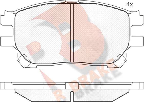 R Brake RB1671 - Гальмівні колодки, дискові гальма autozip.com.ua