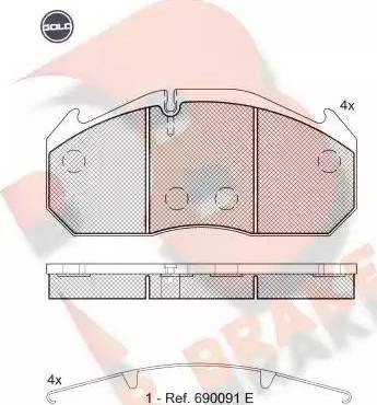 R Brake RB1040 G - Гальмівні колодки, дискові гальма autozip.com.ua