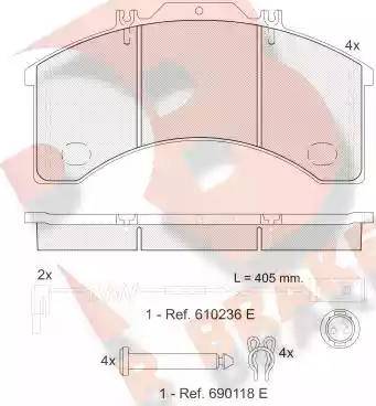 R Brake RB1043-110 - Гальмівні колодки, дискові гальма autozip.com.ua