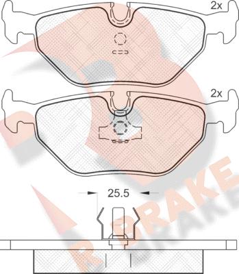 R Brake RB1051 - Гальмівні колодки, дискові гальма autozip.com.ua