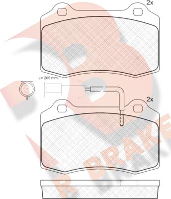 R Brake RB1058 - Гальмівні колодки, дискові гальма autozip.com.ua