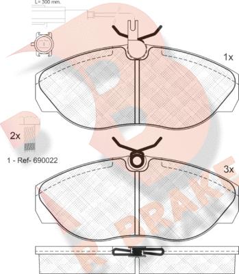 R Brake RB1053-203 - Гальмівні колодки, дискові гальма autozip.com.ua