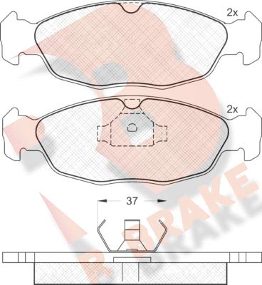 R Brake RB1084 - Гальмівні колодки, дискові гальма autozip.com.ua