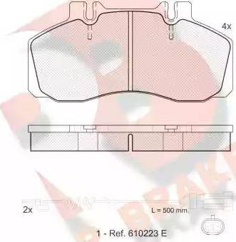 R Brake RB1080-111 - Гальмівні колодки, дискові гальма autozip.com.ua