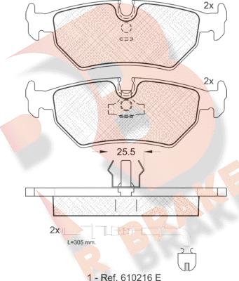 R Brake RB1087 - Гальмівні колодки, дискові гальма autozip.com.ua