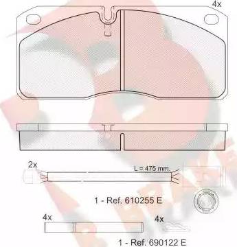 R Brake RB1078-116 - Гальмівні колодки, дискові гальма autozip.com.ua