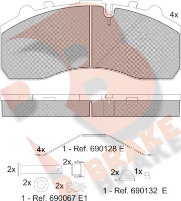 R Brake RB1194-066 - Гальмівні колодки, дискові гальма autozip.com.ua