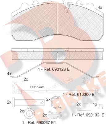 R Brake RB1194-117 - Гальмівні колодки, дискові гальма autozip.com.ua