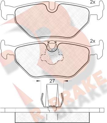R Brake RB1141 - Гальмівні колодки, дискові гальма autozip.com.ua