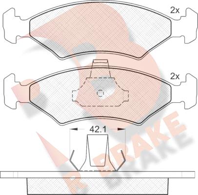 R Brake RB1142 - Гальмівні колодки, дискові гальма autozip.com.ua