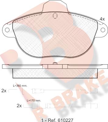 R Brake RB1154 - Гальмівні колодки, дискові гальма autozip.com.ua