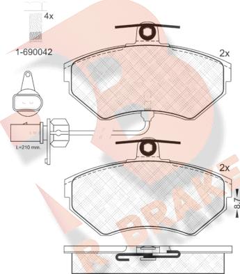 R Brake RB1157-203 - Гальмівні колодки, дискові гальма autozip.com.ua