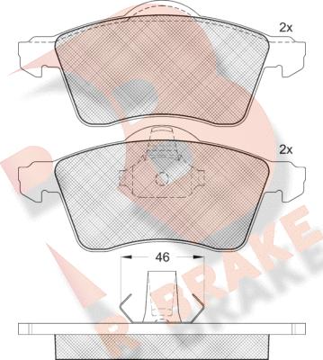 R Brake RB1166 - Гальмівні колодки, дискові гальма autozip.com.ua