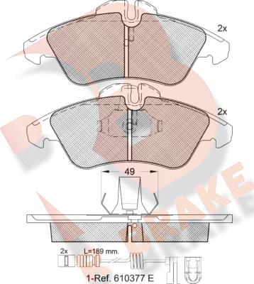 R Brake RB1104-203 - Гальмівні колодки, дискові гальма autozip.com.ua