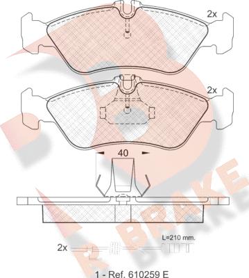 R Brake RB1103 - Гальмівні колодки, дискові гальма autozip.com.ua