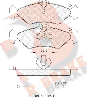 R Brake RB1102 - Гальмівні колодки, дискові гальма autozip.com.ua