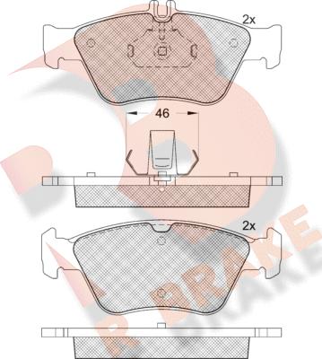 R Brake RB1115-396 - Гальмівні колодки, дискові гальма autozip.com.ua