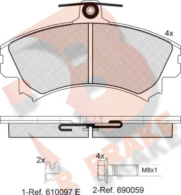 R Brake RB1118-700 - Гальмівні колодки, дискові гальма autozip.com.ua