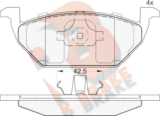 R Brake RB1184 - Гальмівні колодки, дискові гальма autozip.com.ua