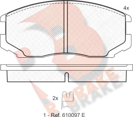 R Brake RB1129 - Гальмівні колодки, дискові гальма autozip.com.ua