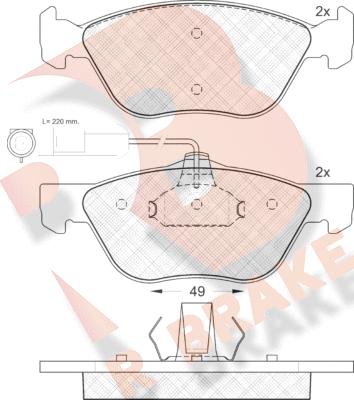 R Brake RB1125 - Гальмівні колодки, дискові гальма autozip.com.ua