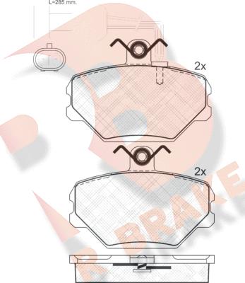 R Brake RB1127 - Гальмівні колодки, дискові гальма autozip.com.ua