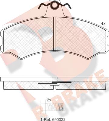 R Brake RB1890 - Гальмівні колодки, дискові гальма autozip.com.ua