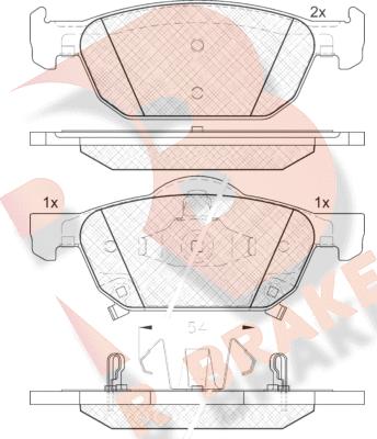 R Brake RB1893 - Гальмівні колодки, дискові гальма autozip.com.ua