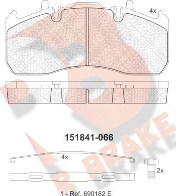 R Brake RB1841-066 - Гальмівні колодки, дискові гальма autozip.com.ua