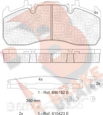 R Brake RB1841-122 - Гальмівні колодки, дискові гальма autozip.com.ua