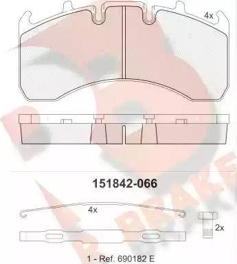 R Brake RB1842 - Гальмівні колодки, дискові гальма autozip.com.ua