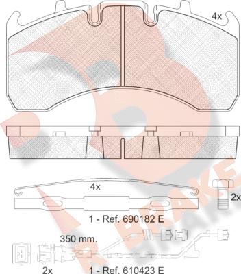 R Brake RB1842-122 - Гальмівні колодки, дискові гальма autozip.com.ua