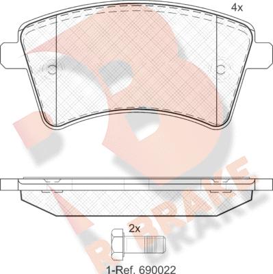 R Brake RB1854 - Гальмівні колодки, дискові гальма autozip.com.ua