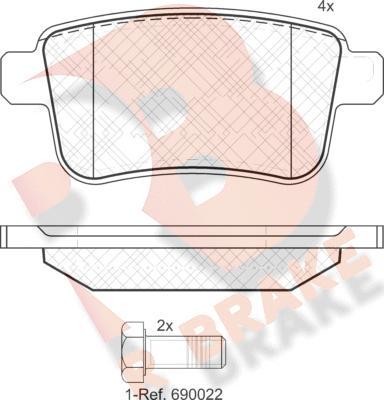 R Brake RB1855 - Гальмівні колодки, дискові гальма autozip.com.ua