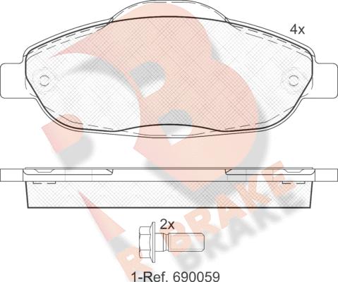 R Brake RB1851 - Гальмівні колодки, дискові гальма autozip.com.ua